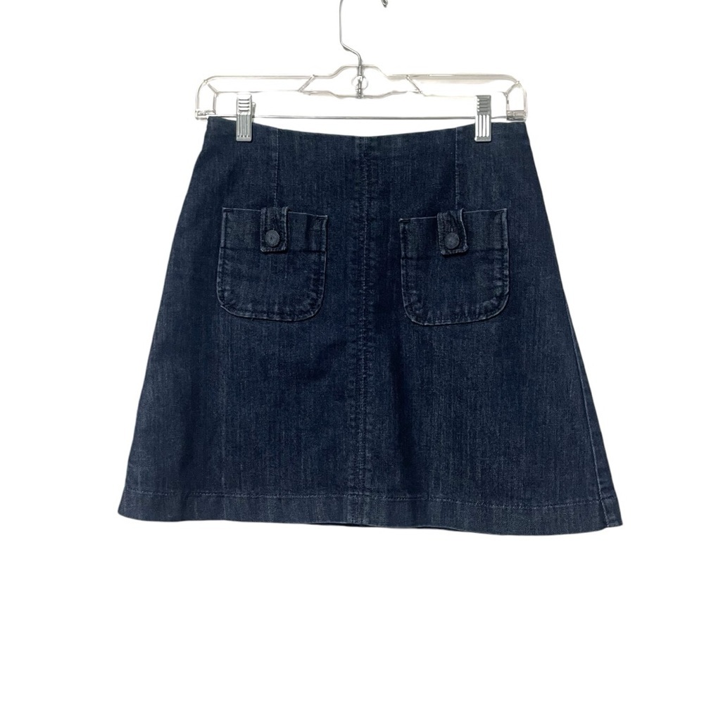 Boden Dark Wash‎ Front Pocket Denim Mini Skirt Size 4 Petite